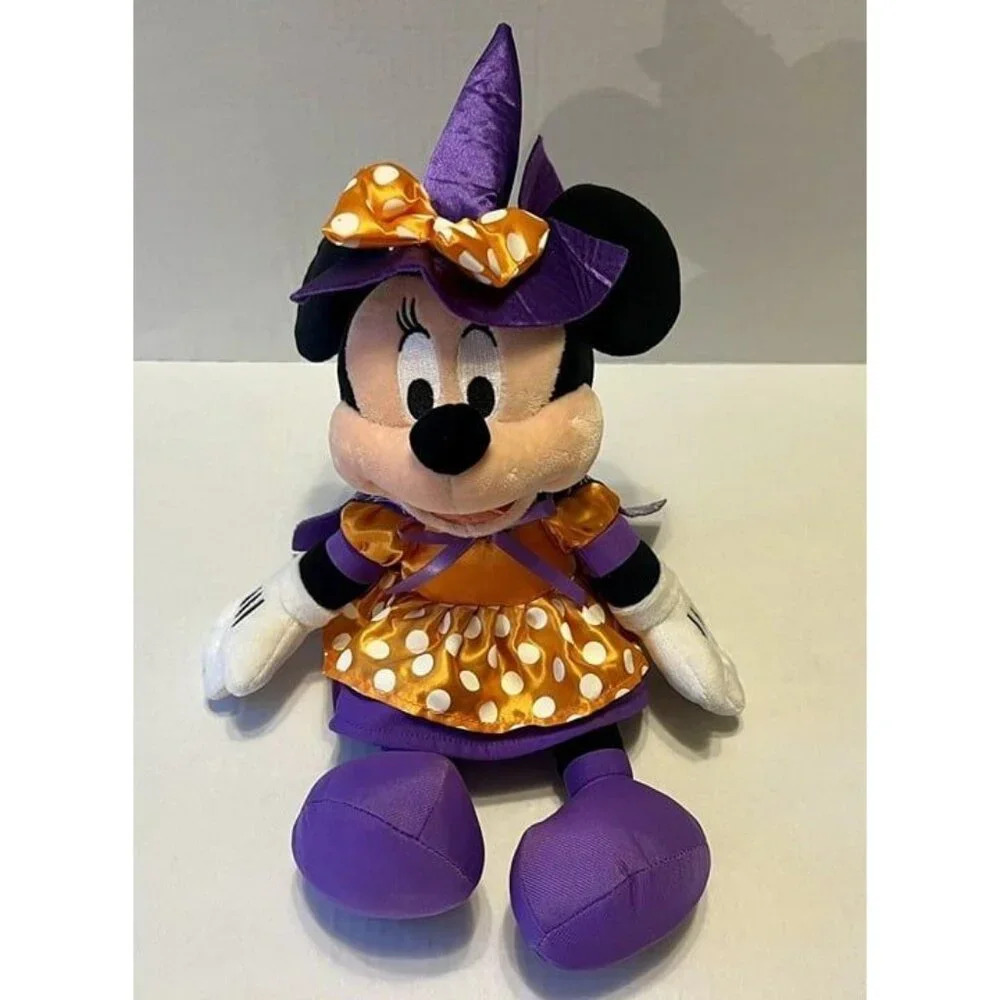 Hallmark Disney Mini Mouse Halloween Witch Plush 15in Orange Purple Hocus Pocus